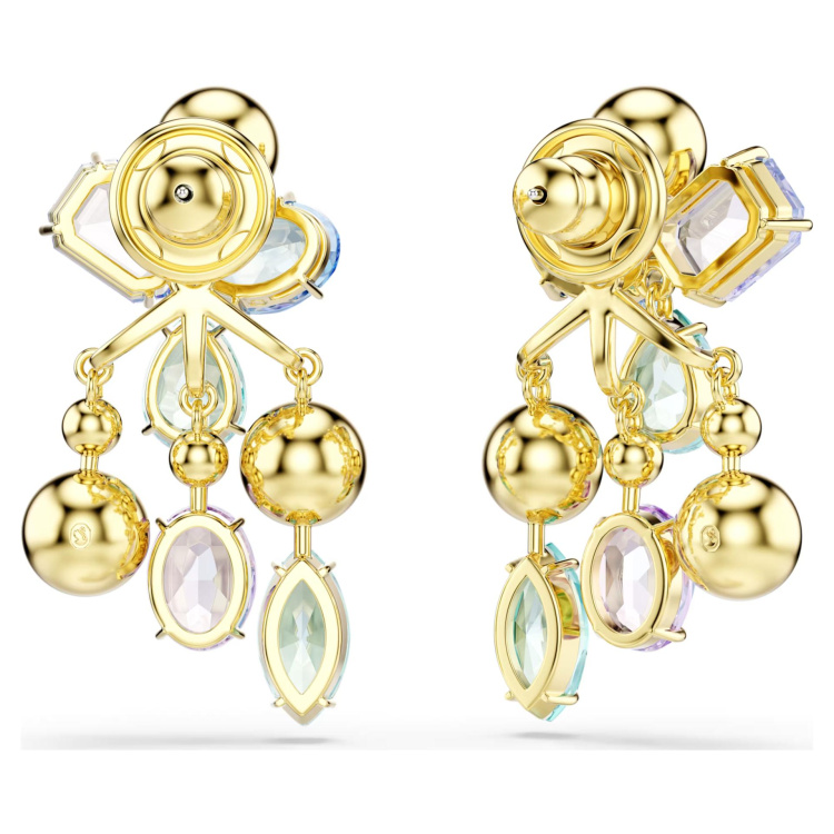 Gema earring jackets Mixed cuts, Multicolored, Gold-tone plated